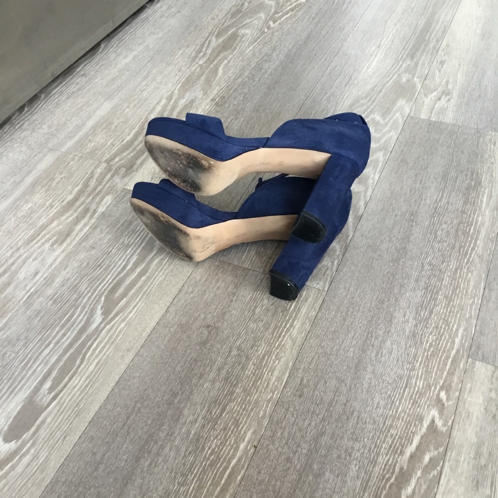 Audrey Brooke Blue Block Heel Sandals Size 7.5 $40 - Picture 10 of 15